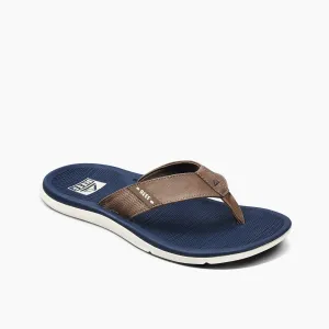 Reef "Santa Ana" Vegan Leather Men's Sandals in Navy/Khaki