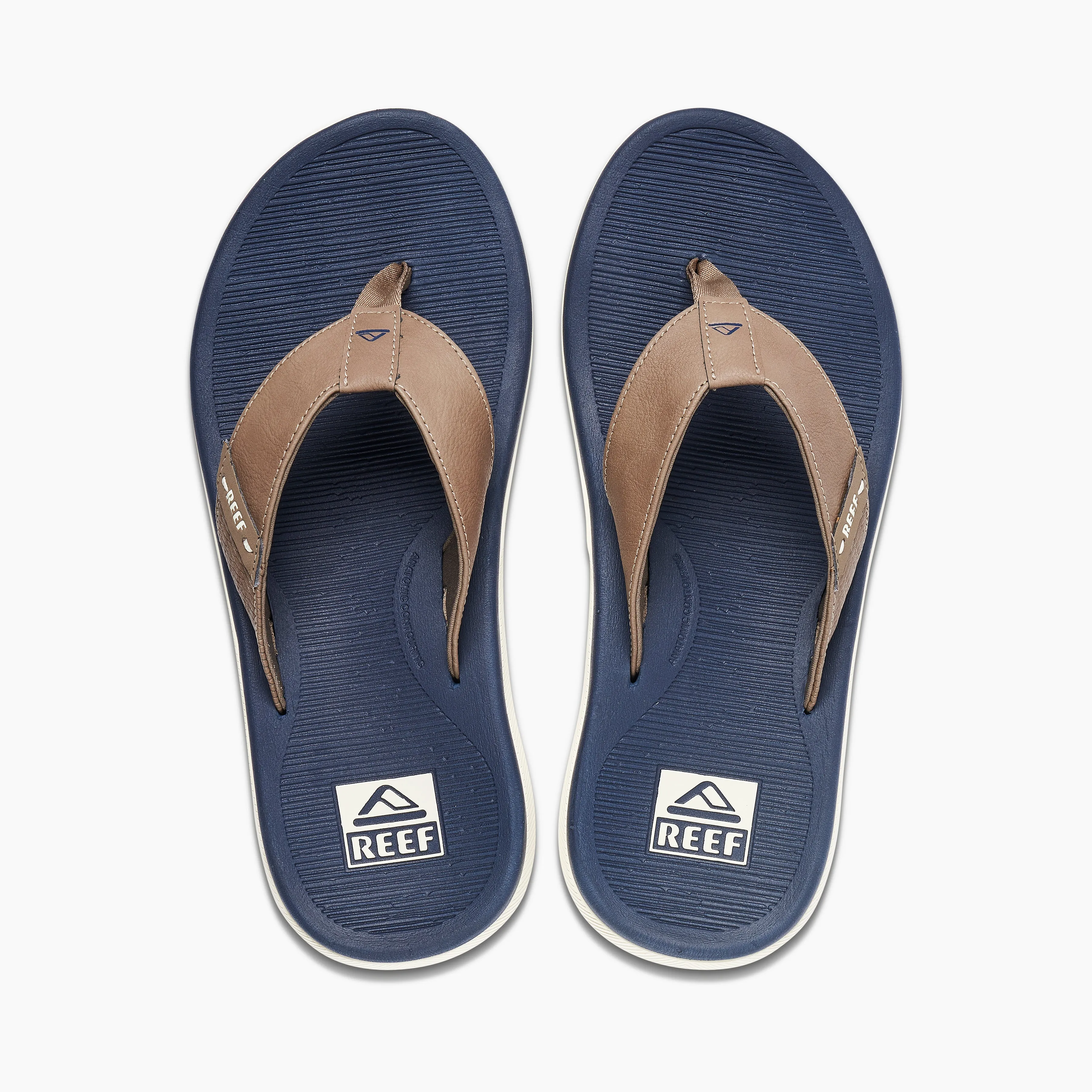 Reef "Santa Ana" Vegan Leather Men's Sandals in Navy/Khaki