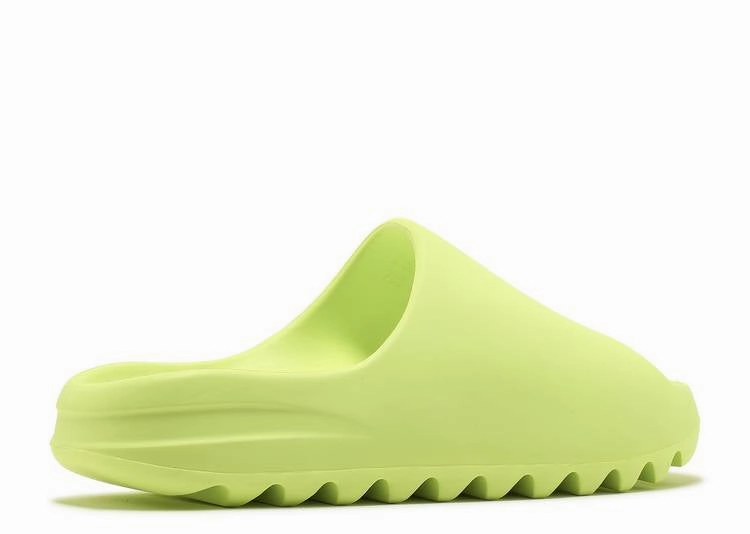 Quick Relaxation Step Adidas Yeezy Slide Green Glow