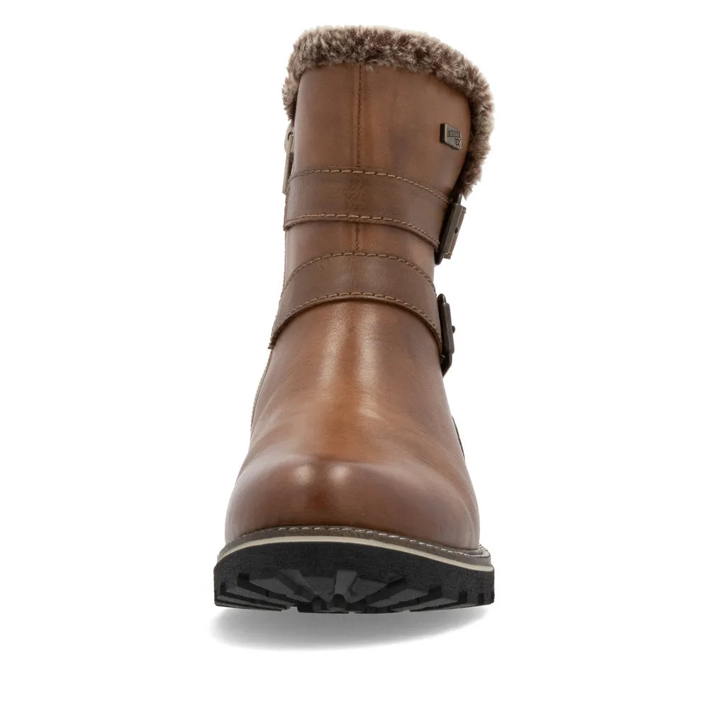 Remonte Ladies Buckle Side Zip Up Ankle Boot