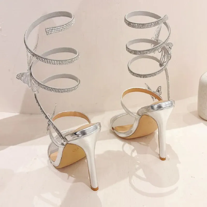 Rhinestone Butterfly Stiletto Heels