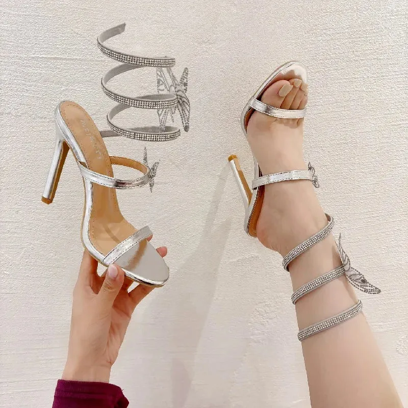 Rhinestone Butterfly Stiletto Heels