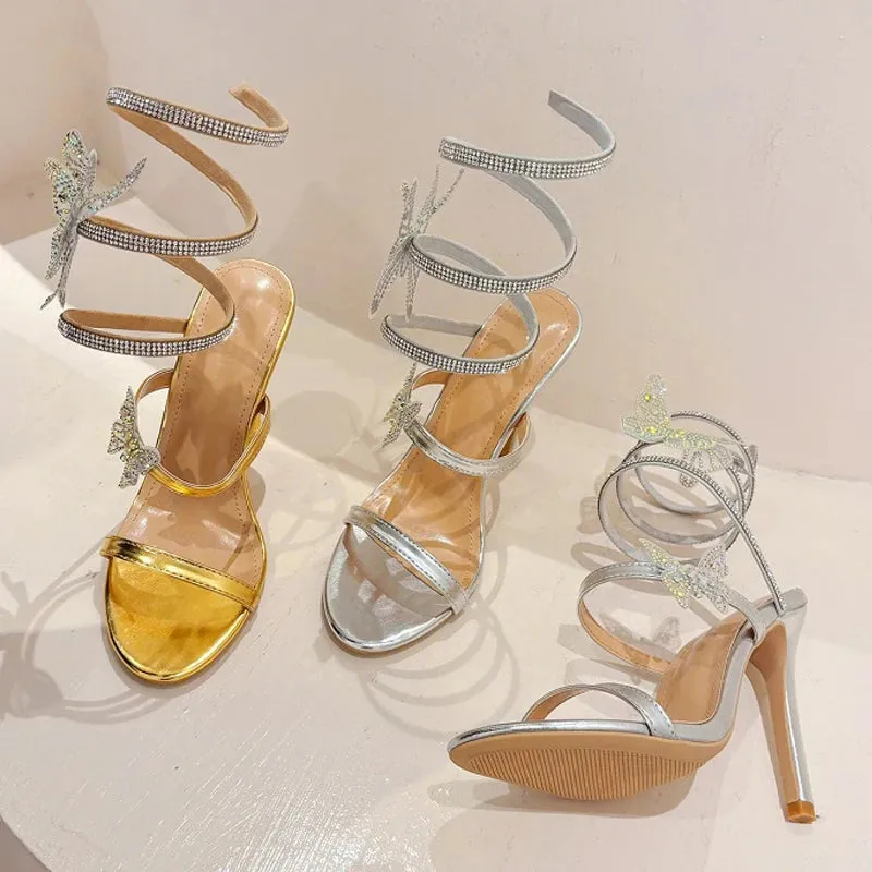 Rhinestone Butterfly Stiletto Heels