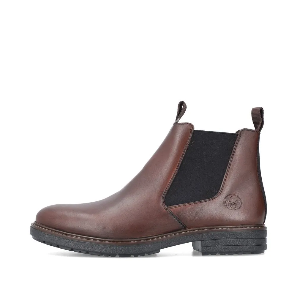 Rieker 33180 BROWN Leather Chelsea Boot with Inside Zip 33180-26