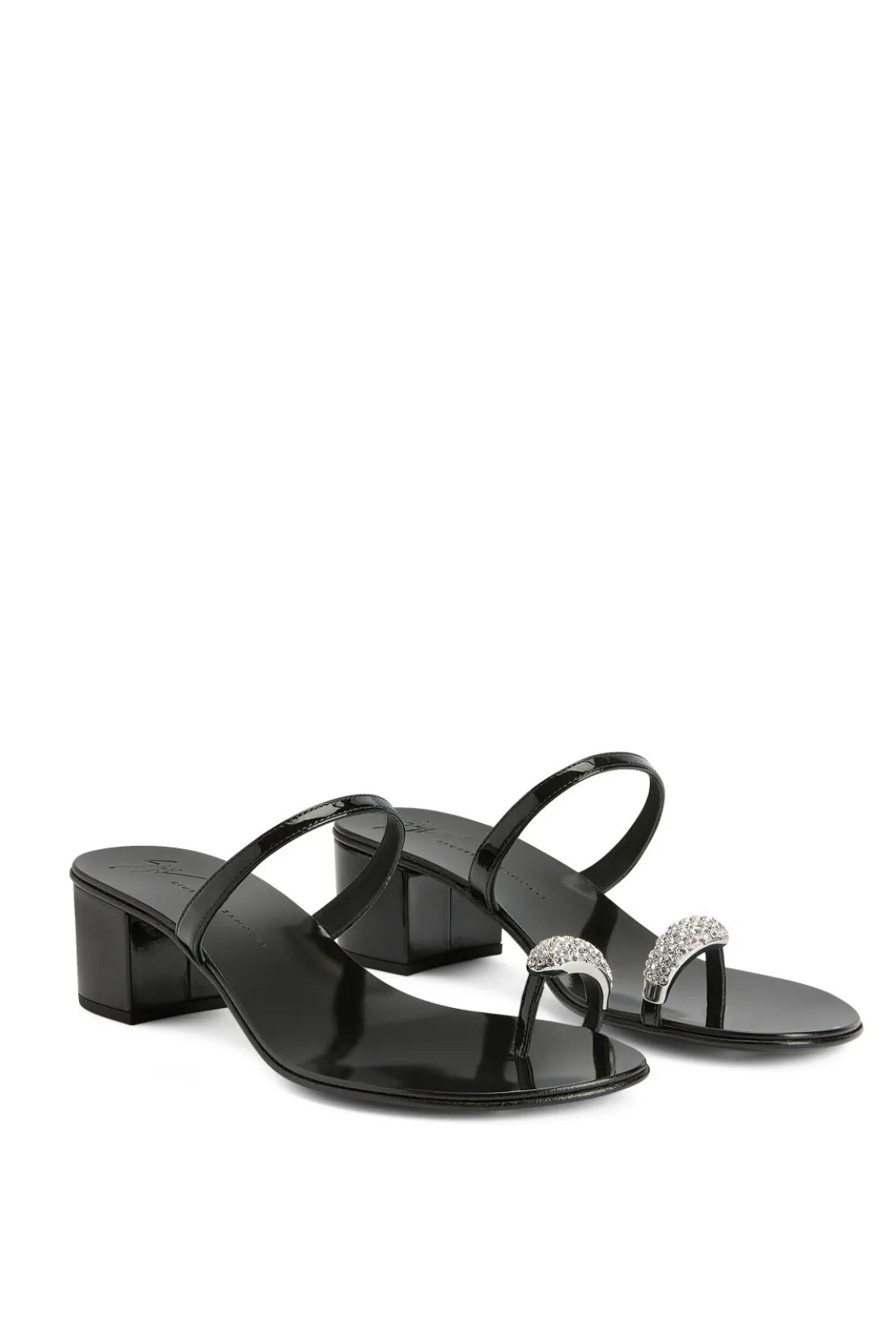 Ring 40 Crystal Sandal | Black