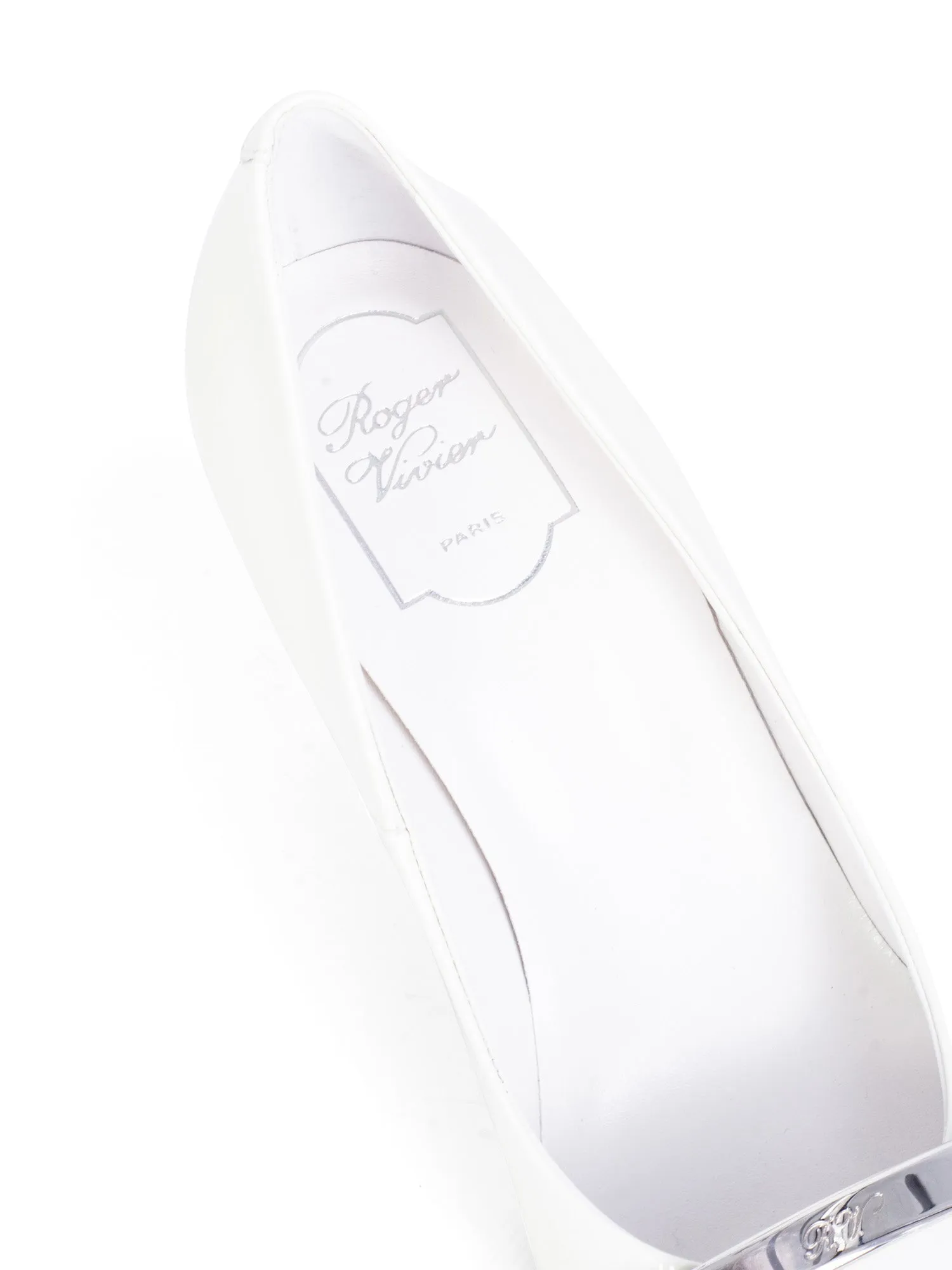 Roger Vivier Patent Leather Buckle Pumps White