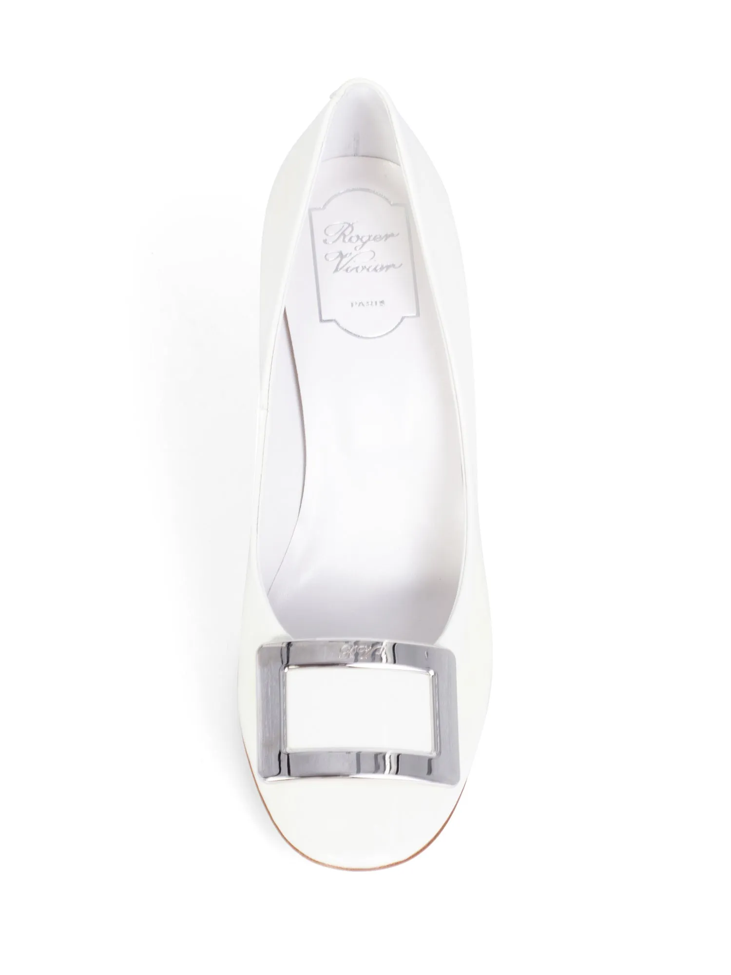 Roger Vivier Patent Leather Buckle Pumps White