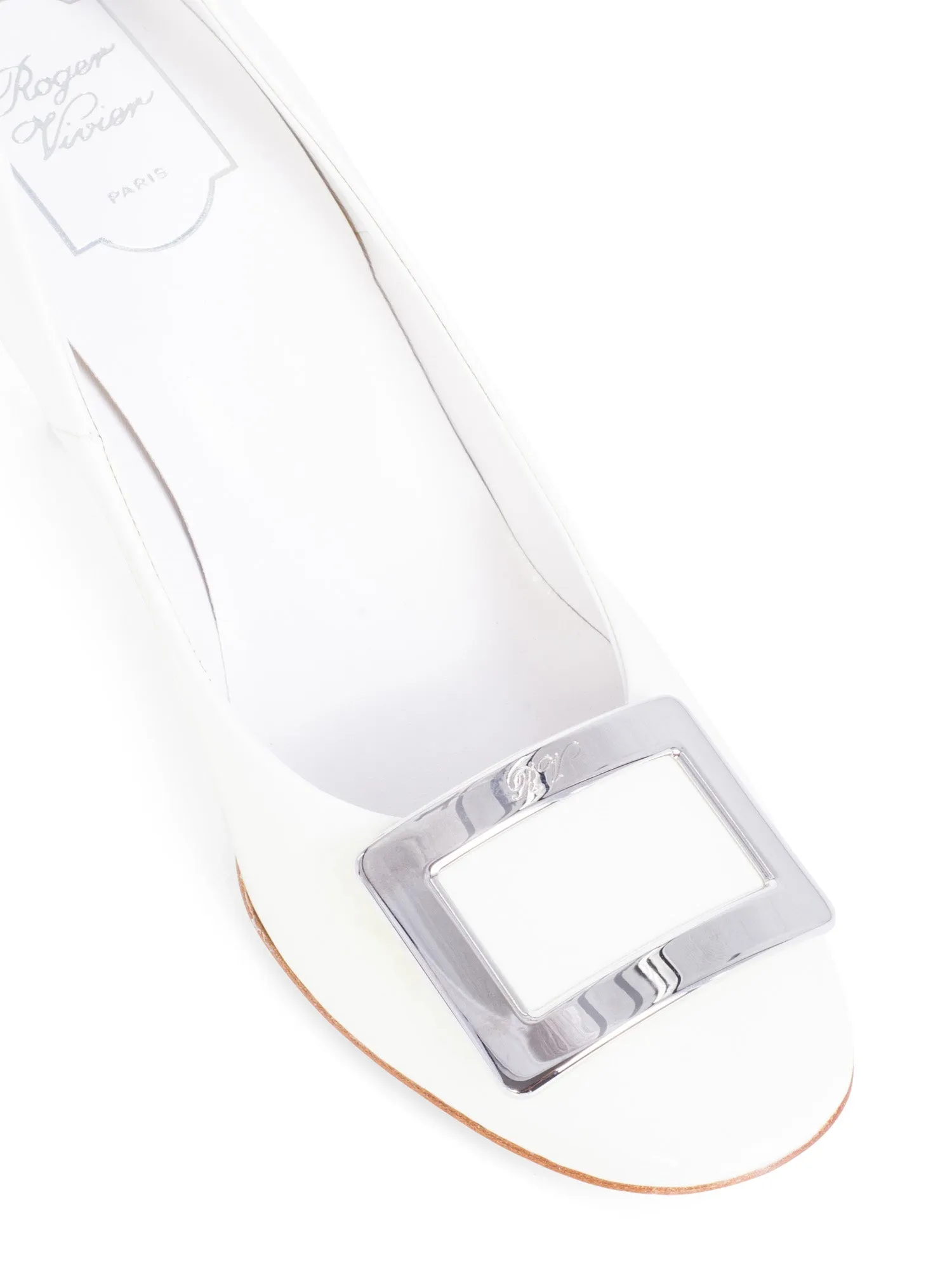 Roger Vivier Patent Leather Buckle Pumps White
