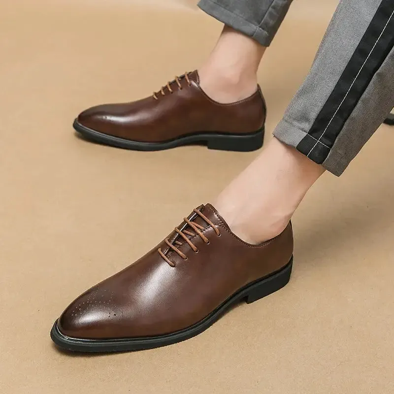 Rosso Nuov - Red bottom sole Leather Oxford dress shoes for men. Whole cut