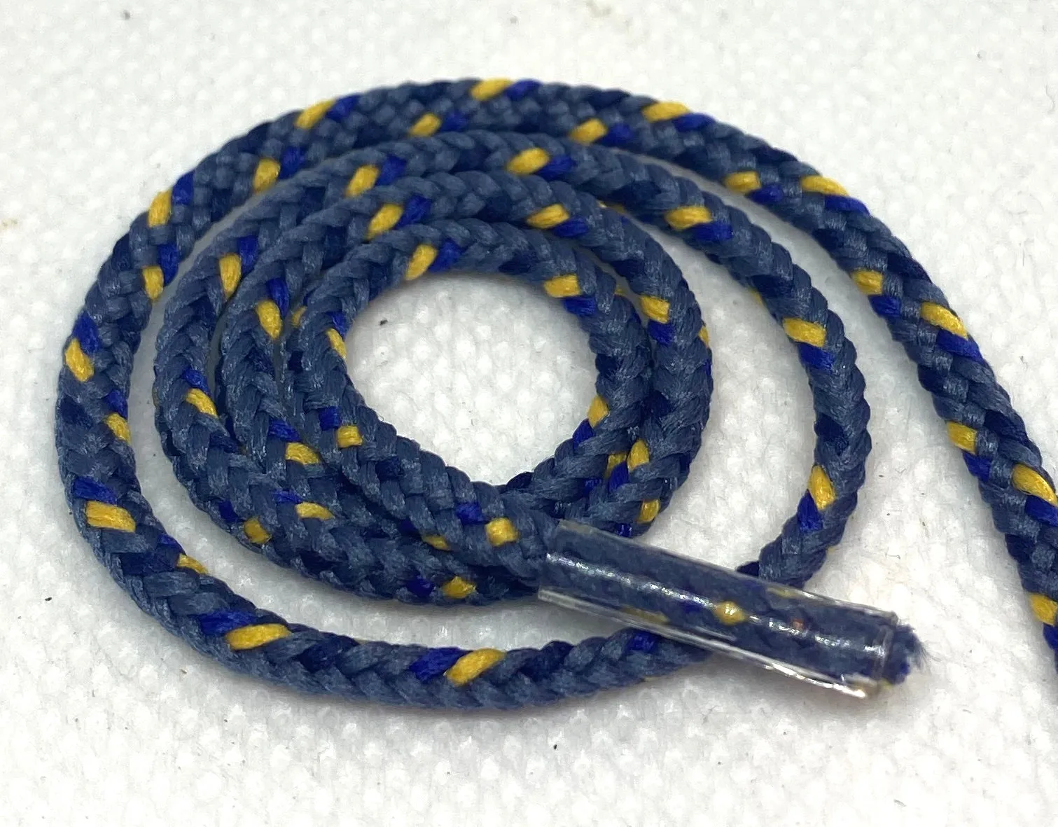 Round Dress Shoelaces - Denim Blue with Navy and Gold Flecks