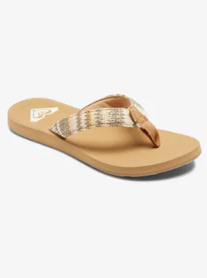 Roxy Porto Raffia Sandal-Fall Leaf Multi