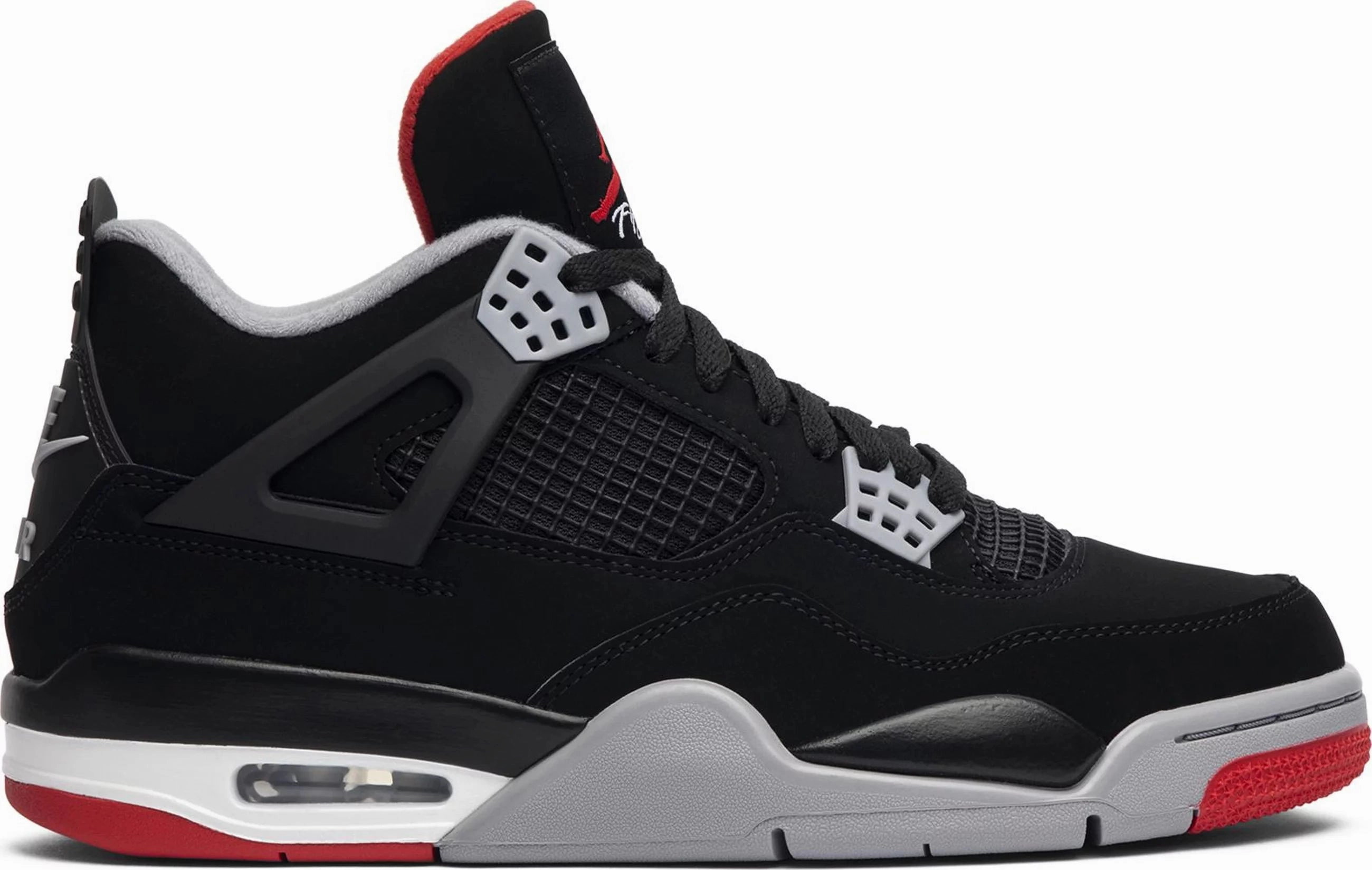flexible insole shoes footgear Jordan 4 Retro Bred (2019) (Preowned Size 9 RI)