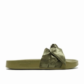 webbing - strap shoes quarter - length running wear Rihanna Fenty X Wmns Bow Slides "Olive" (2017)
