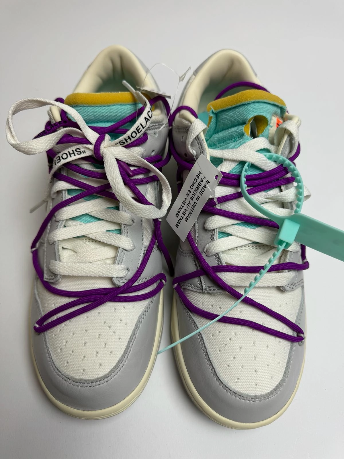 Off White x Nike Dunk Low "Lot 21" customized shoes