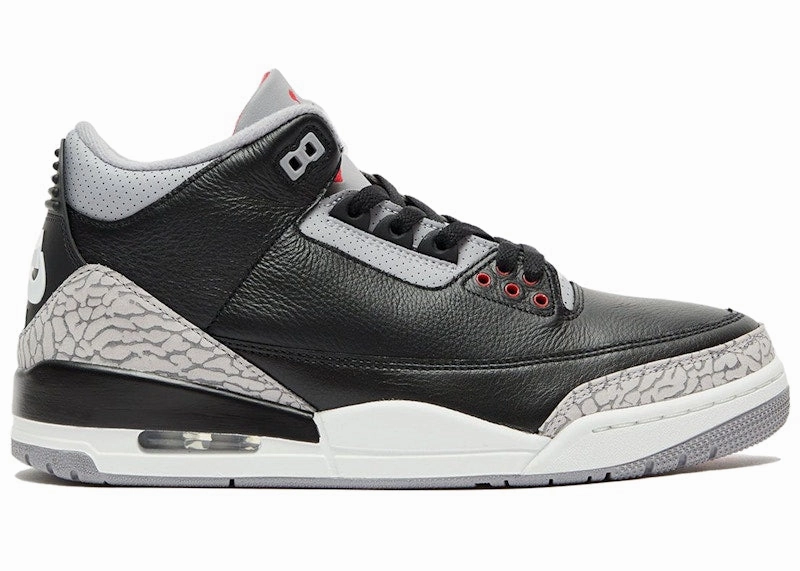logo - debossed shoes Stable performance Jordan 3 Retro Black Cement (2024)