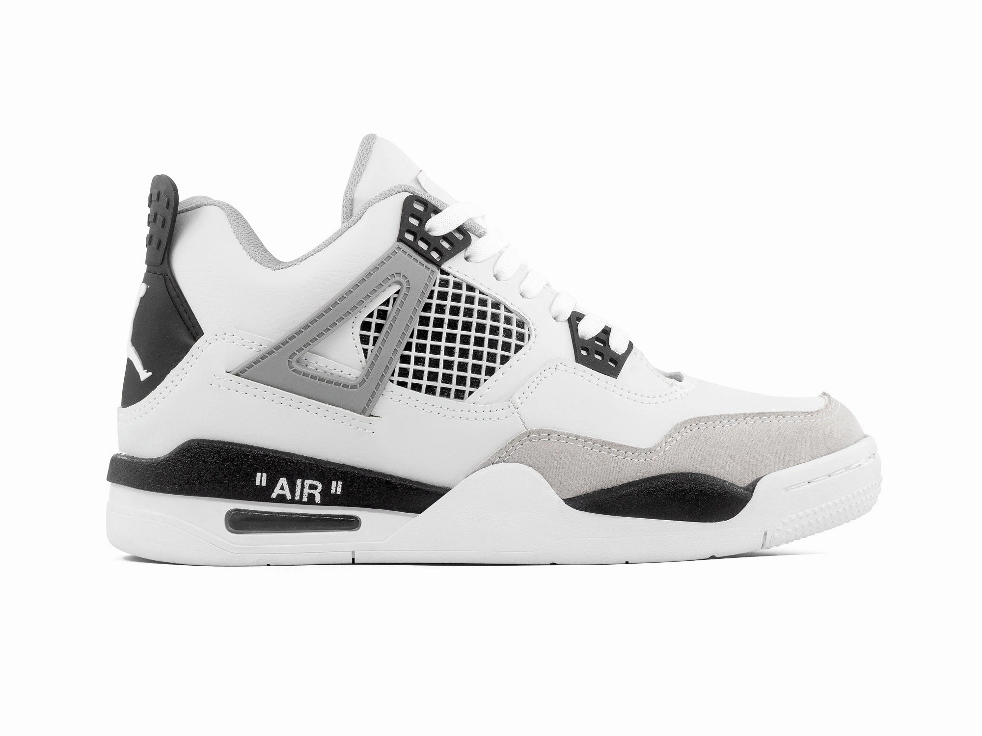 High Support Dynamic Flex Neck Tenis Retro 4 Blanco Gris Negro