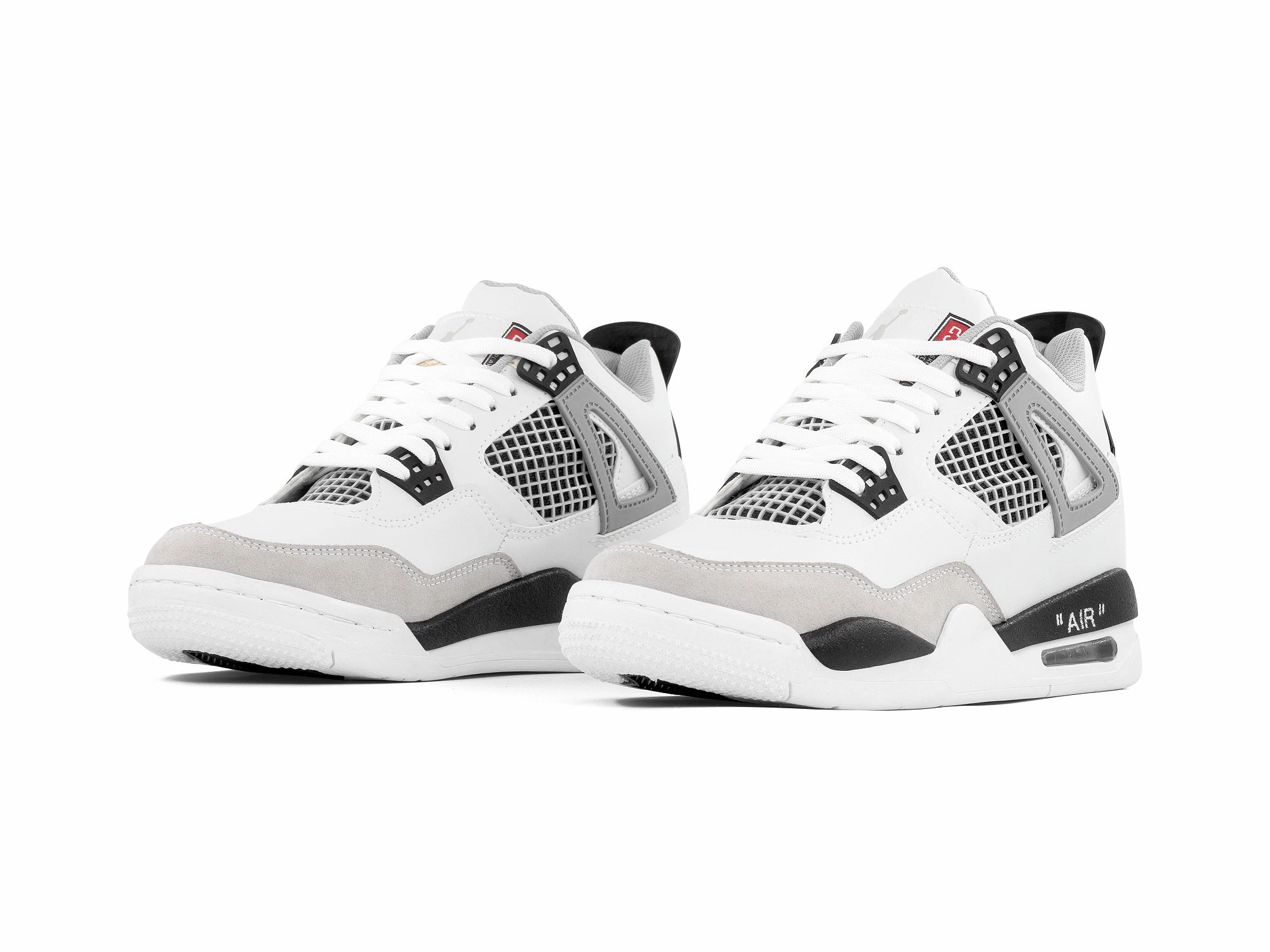 Tenis Retro 4 Blanco Gris Negro AntiFriction