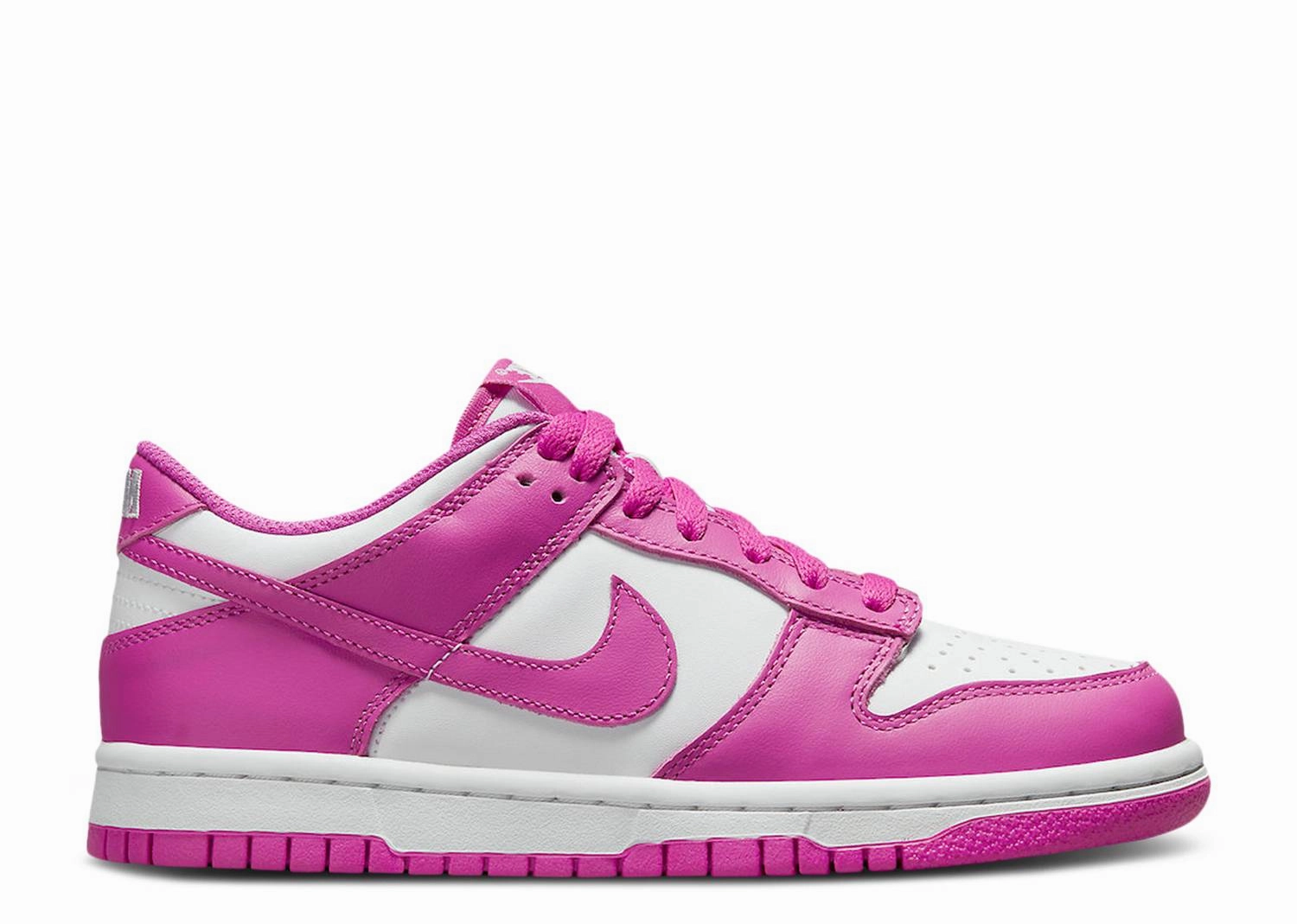 Nike Dunk Low GS "Active Fuchsia" (Wilmington Location) Runners with Flat Feet