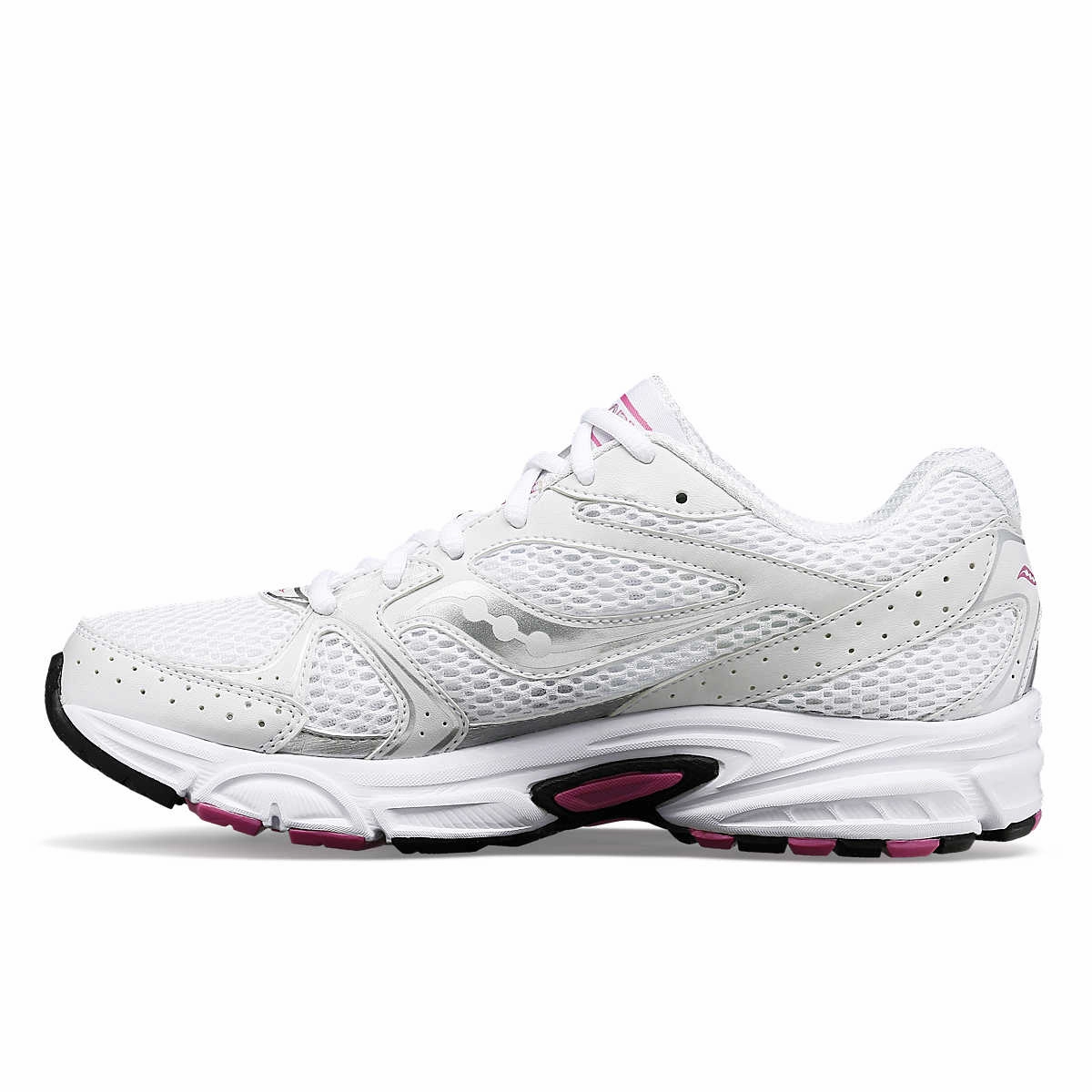 memory foam shoes nubuck shoes Women's Saucony Grid Ride Millenium 'White/Pink'