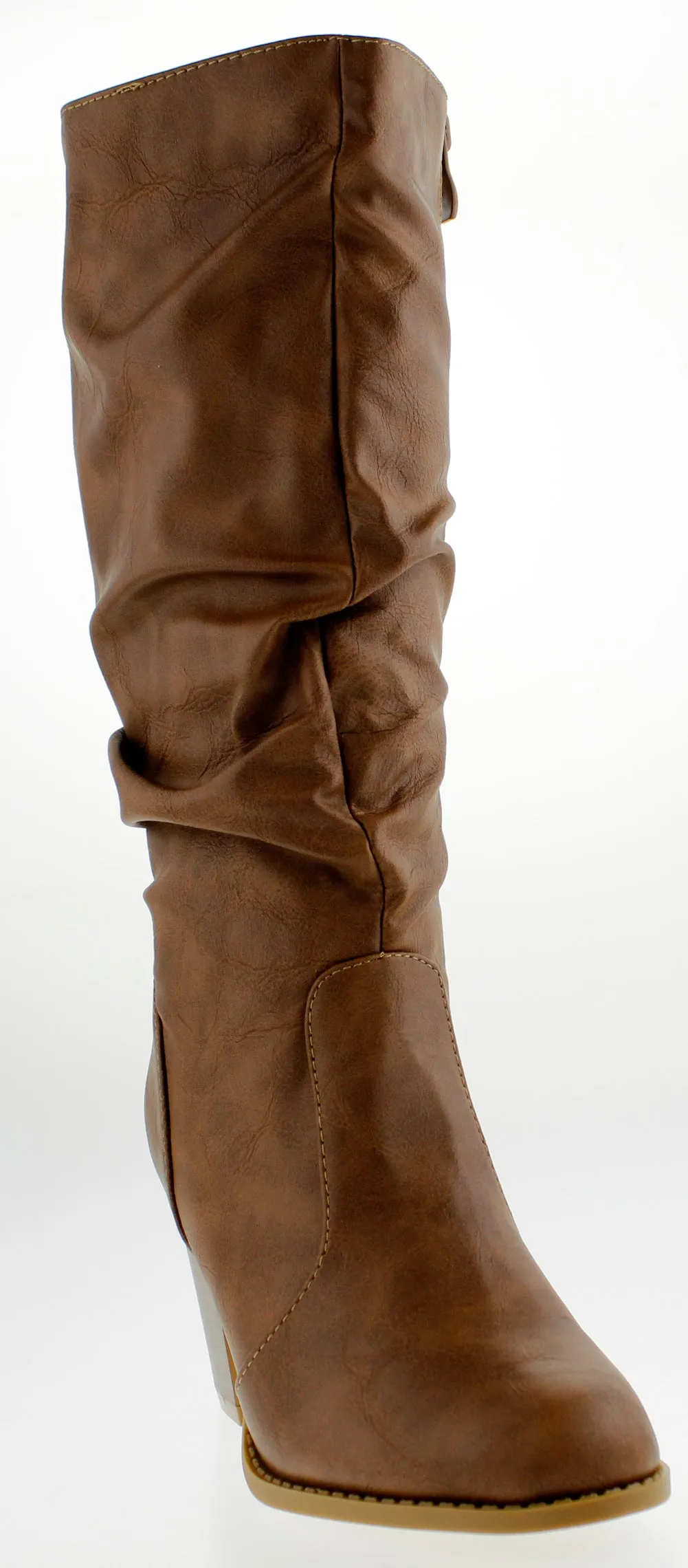 Safety 53 Mid Calf Slouched Chunky Heeled Boot