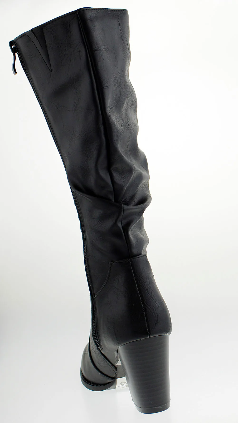 Safety 53 Mid Calf Slouched Chunky Heeled Boot
