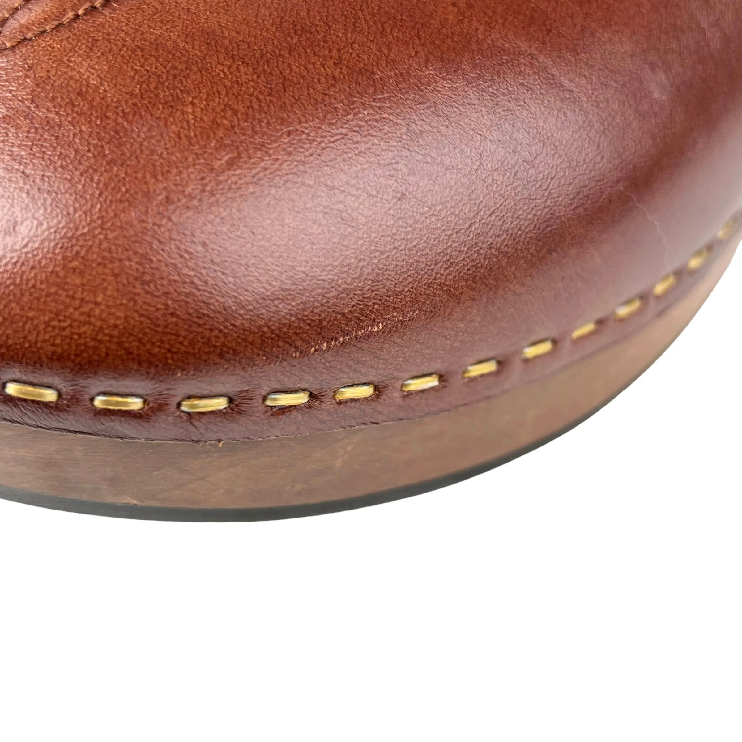 Saint Laurent Sabot Brown Leather Clogs