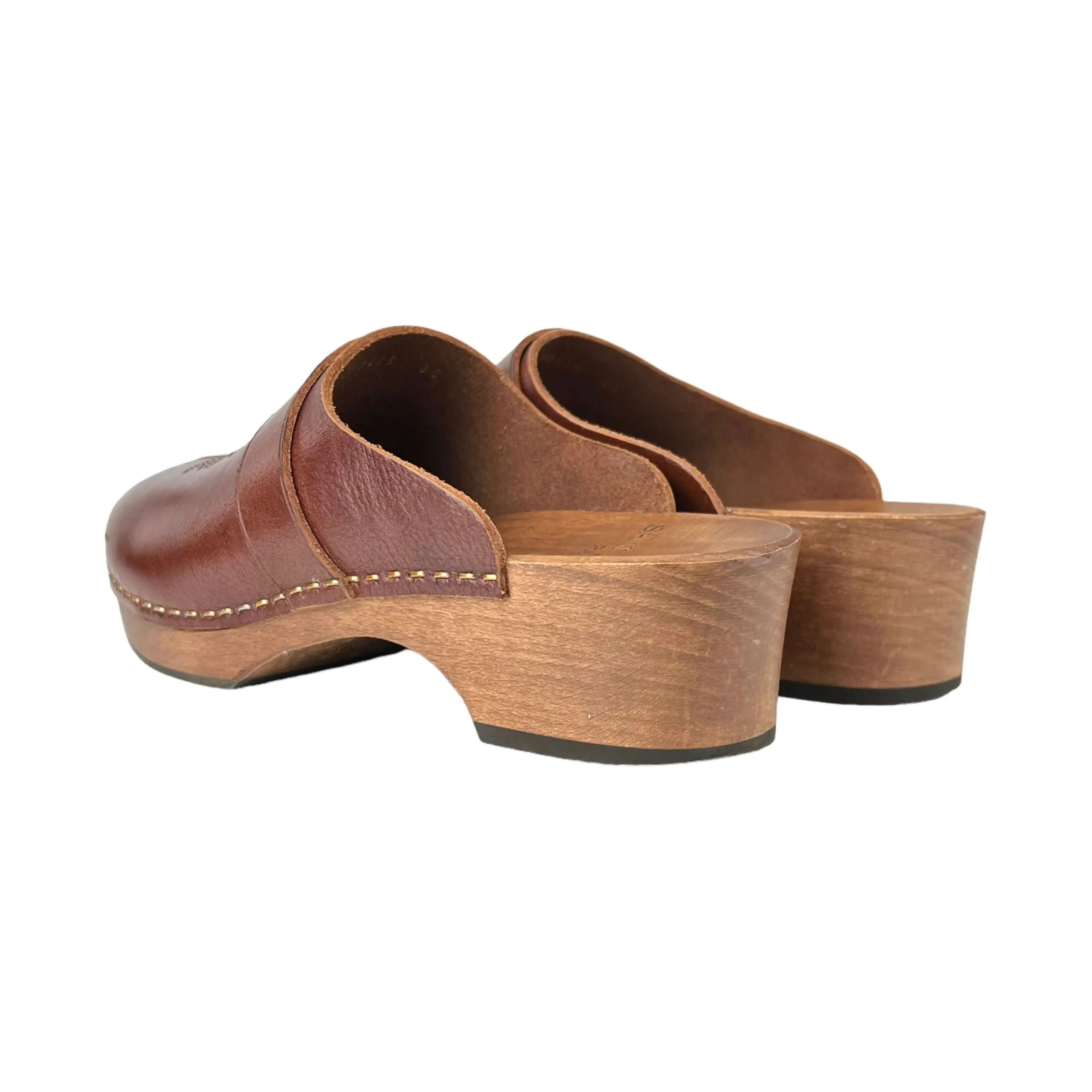 Saint Laurent Sabot Brown Leather Clogs