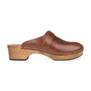 Saint Laurent Sabot Brown Leather Clogs