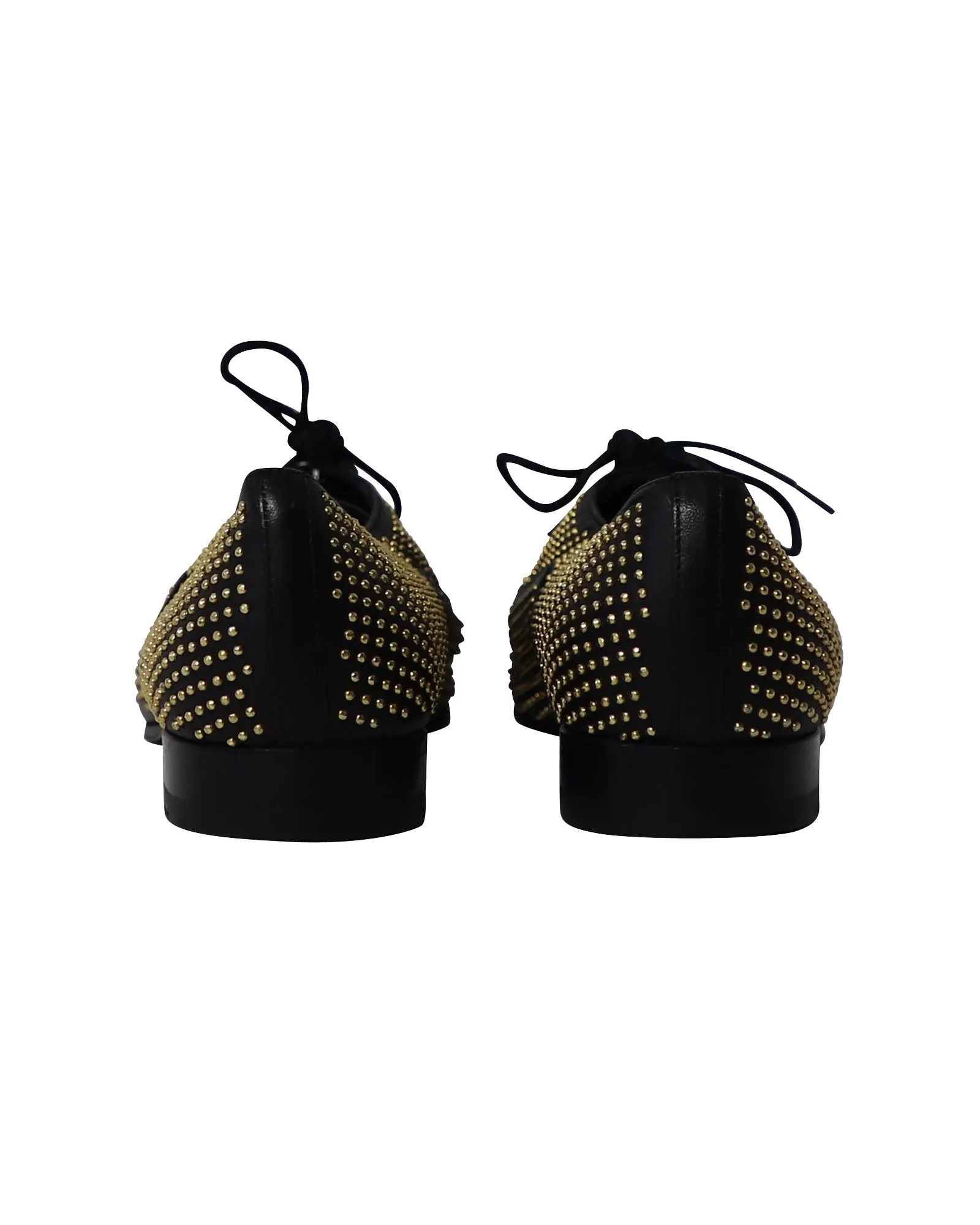 Saint Laurent Studded Accents Oxfords in Black Leather
