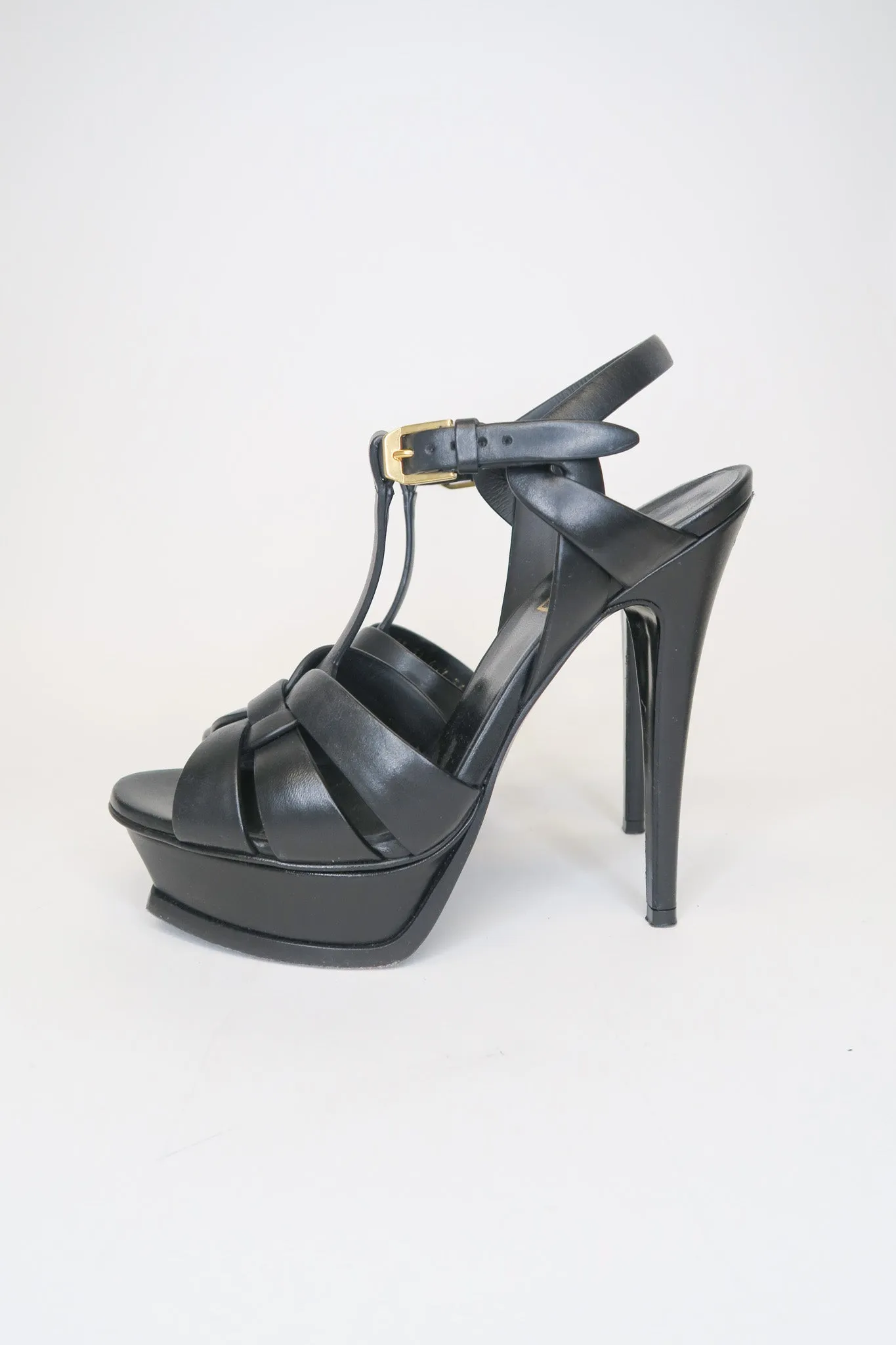 Saint Laurent Tribute Leather T-Strap Sandals sz 36