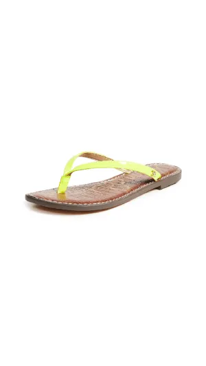 Sam Edelman Gracie Thong Slip On Slide Flat Sandals NEON YELLOW (9, NEON YELLOW)
