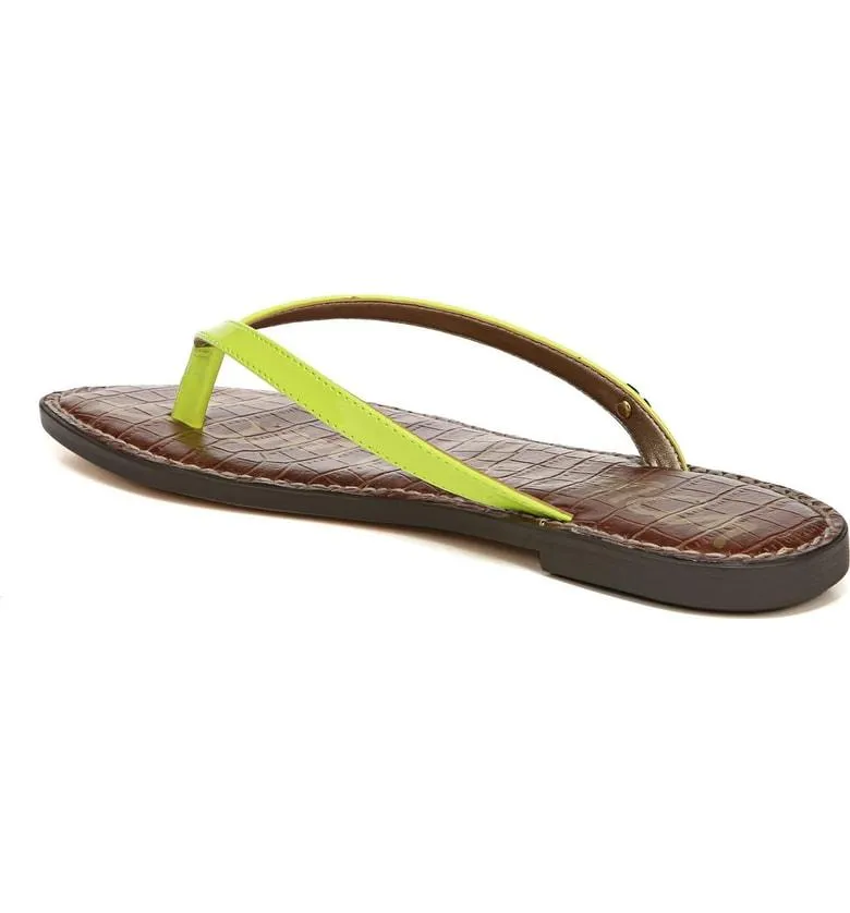 Sam Edelman Gracie Thong Slip On Slide Flat Sandals NEON YELLOW (9, NEON YELLOW)