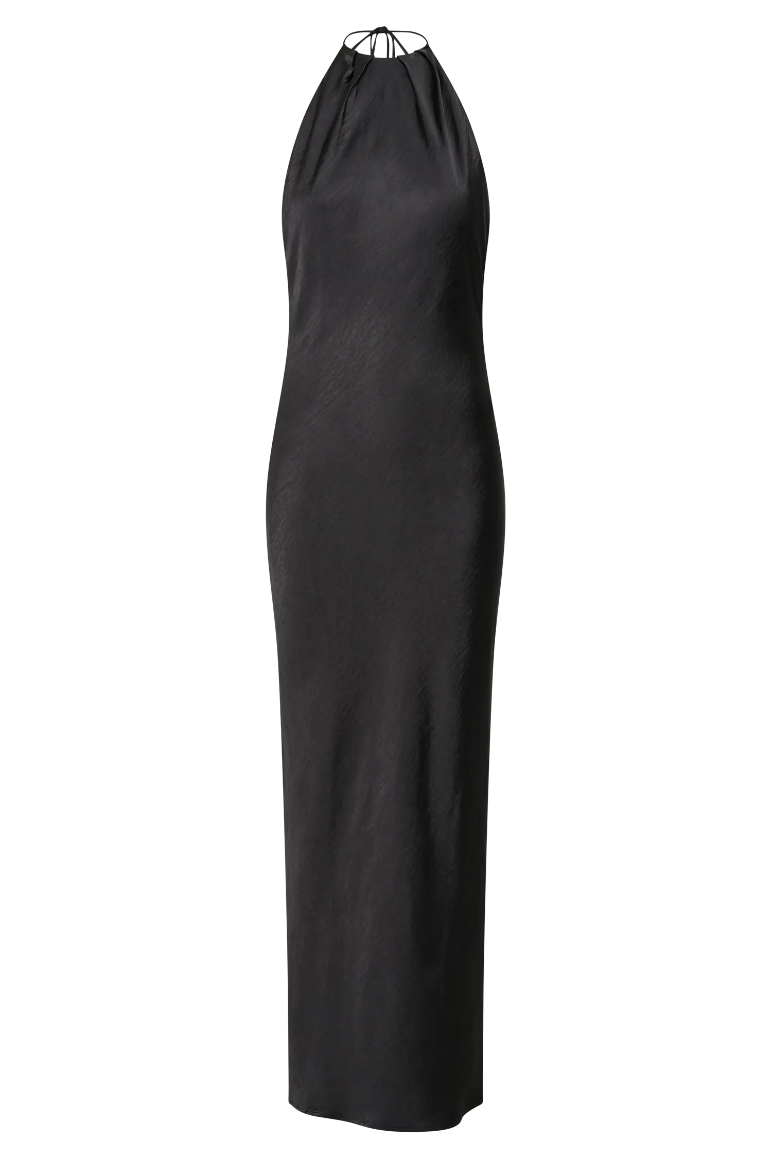 Sammy Satin Halter Maxi Dress - Black