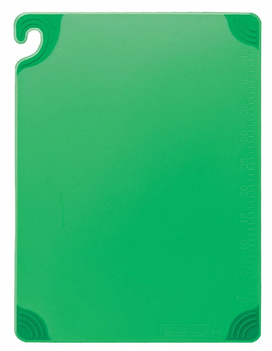 San Jamar Cutting Board, Co-Polymer, Green, 15" Length, 20" Width, 1/2" Thickness - CBG152012GN