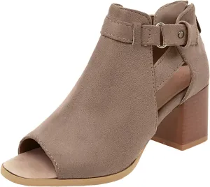 Sandal Heels Shoes for Women Sexy Women's Block Heels Boots Zip Back Ankle Strap Comfortable Open Toe Apparel Shoe