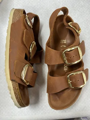 Sandals Flats By Birkenstock In Tan, Size:8