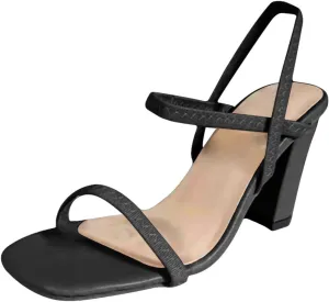 Sandals for Women Chunky High Heels Sandal Sexy Strappy Square Open Toe High Heels Sandals Ankle Strap Sandals