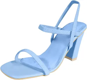 Sandals for Women Chunky High Heels Sandal Sexy Strappy Square Open Toe High Heels Sandals Ankle Strap Sandals