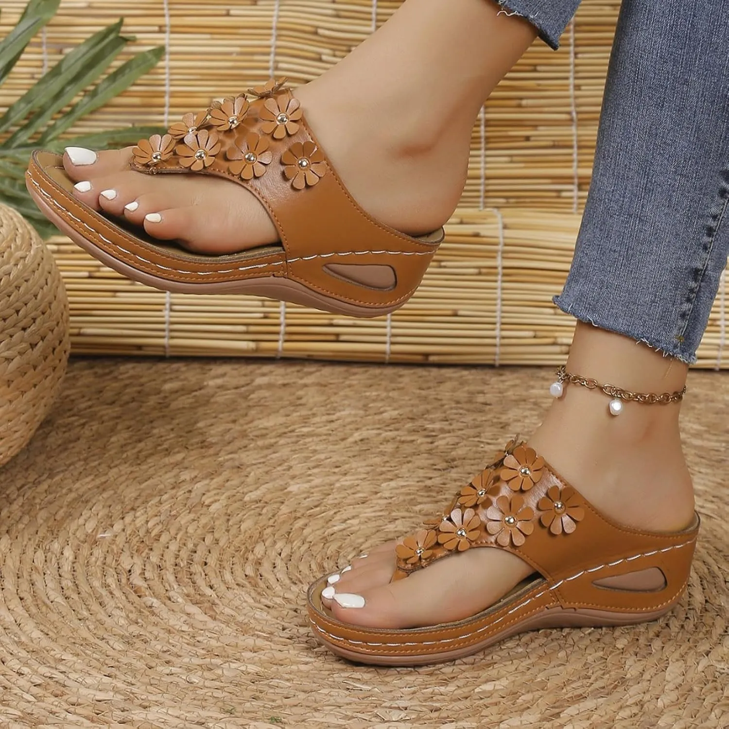 Sandals for Women Women's Arch Support Flip Flops Shower Shoes Comfort Beach Thong Sandals Indoor Outdoor