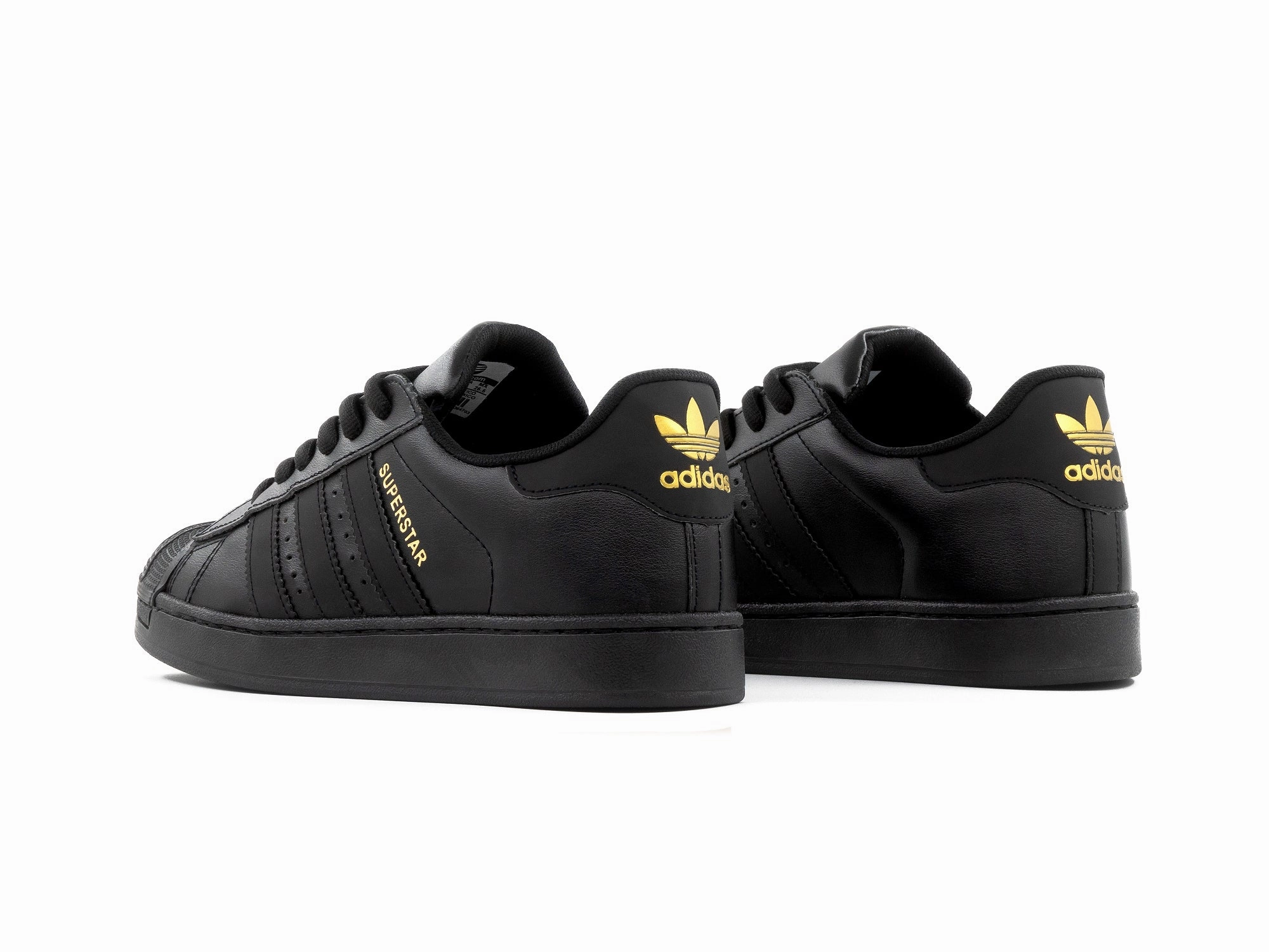 Narrow Fit Tenis Superstar Negro Oro