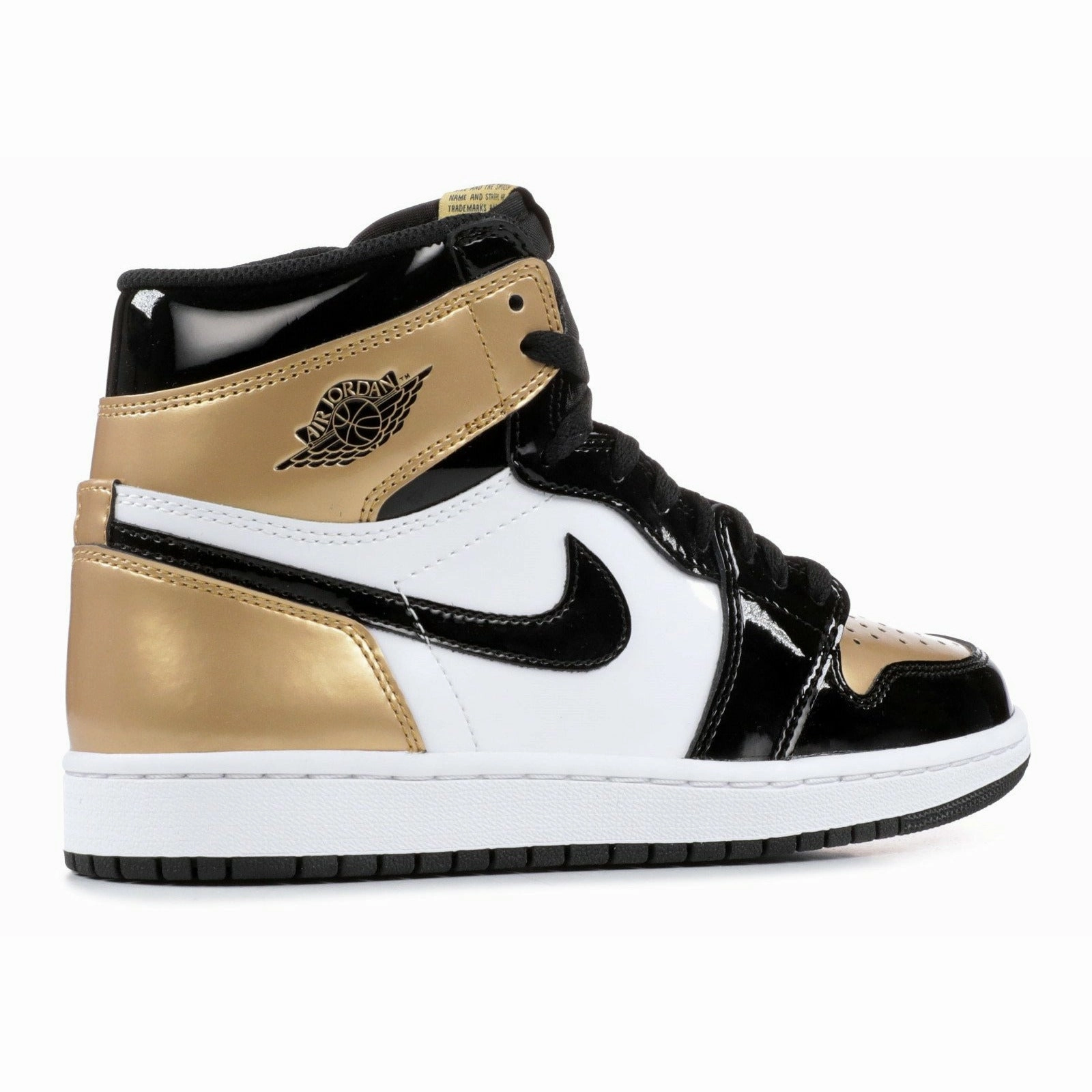 Running Friendly Quick Adaptation Air Jordan 1 Retro High Patent "Gold Toe" (2018)