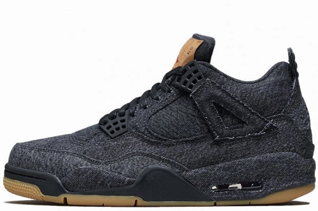 Air Jordan 4 Retro x Levis 'Black' grip - enhancing shoes skateboarding shoes