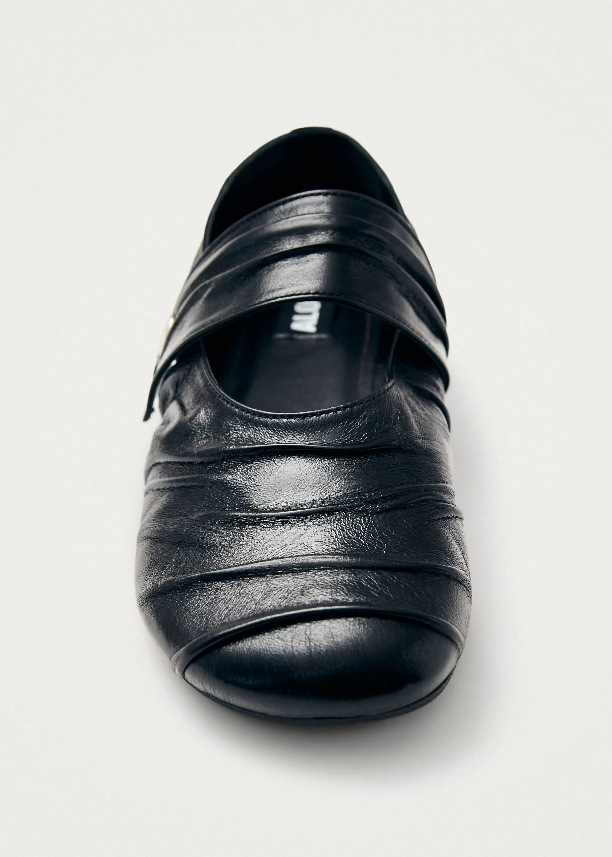 Shay Black Leather Ballet Flats