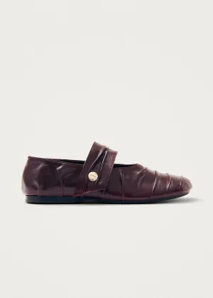 Shay Burgundy Leather Ballet Flats