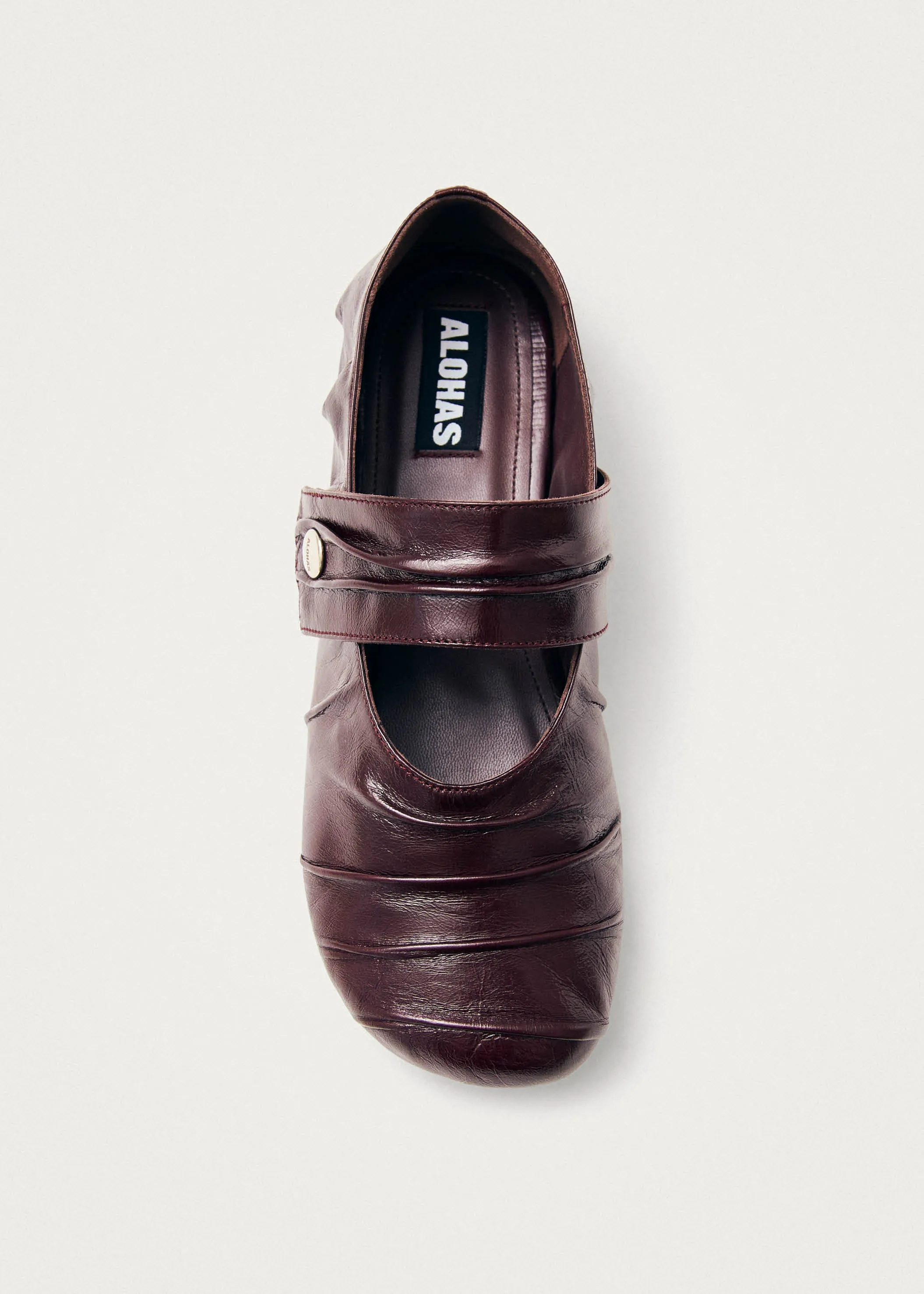 Shay Burgundy Leather Ballet Flats