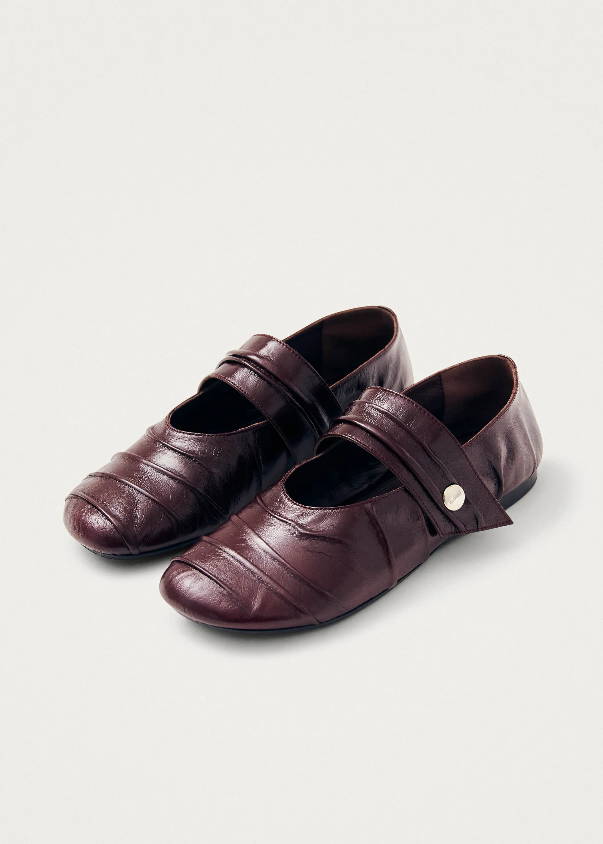 Shay Burgundy Leather Ballet Flats