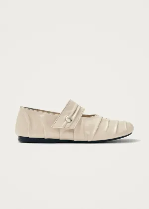 Shay Cream Leather Ballet Flats