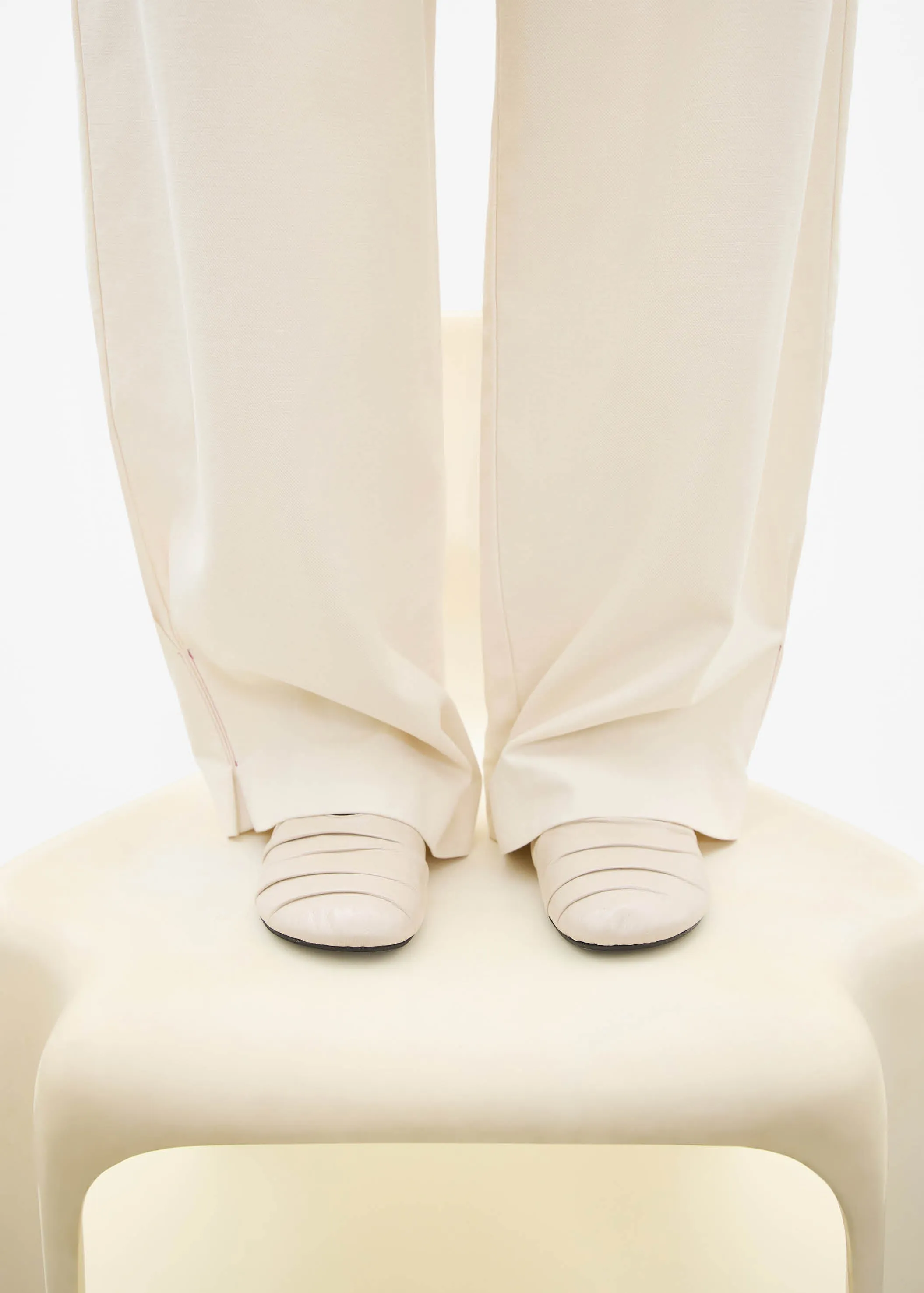Shay Cream Leather Ballet Flats