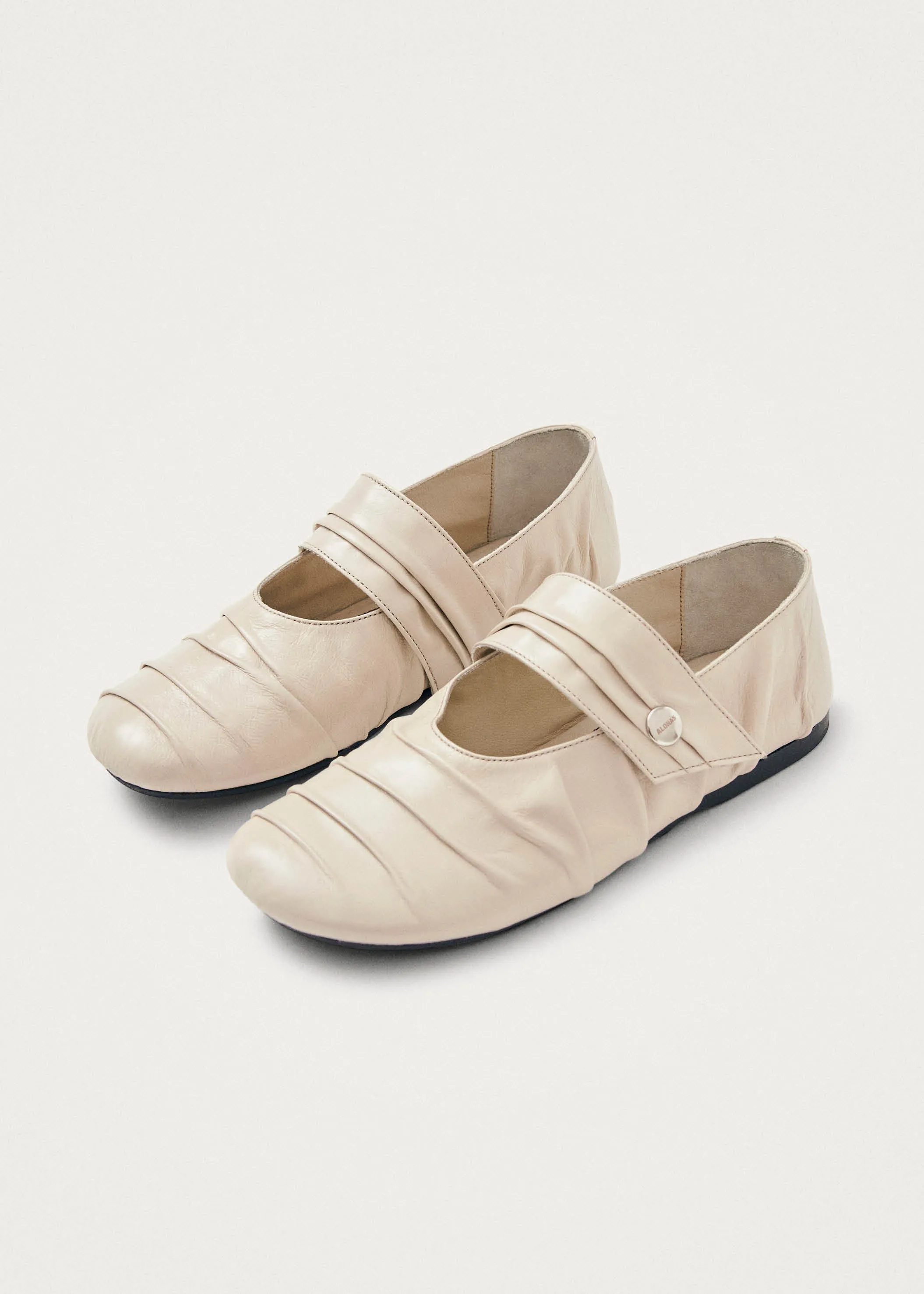 Shay Cream Leather Ballet Flats