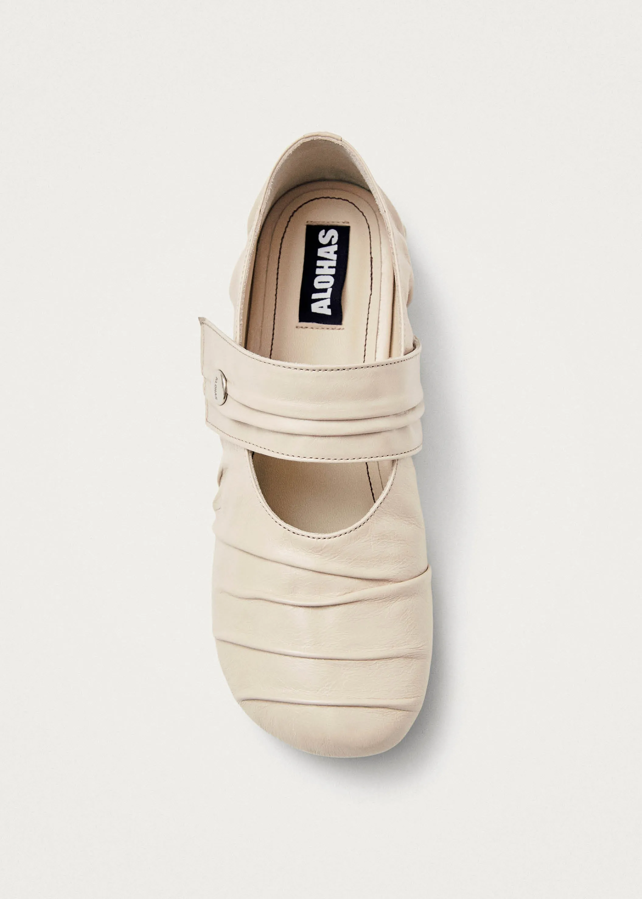 Shay Cream Leather Ballet Flats